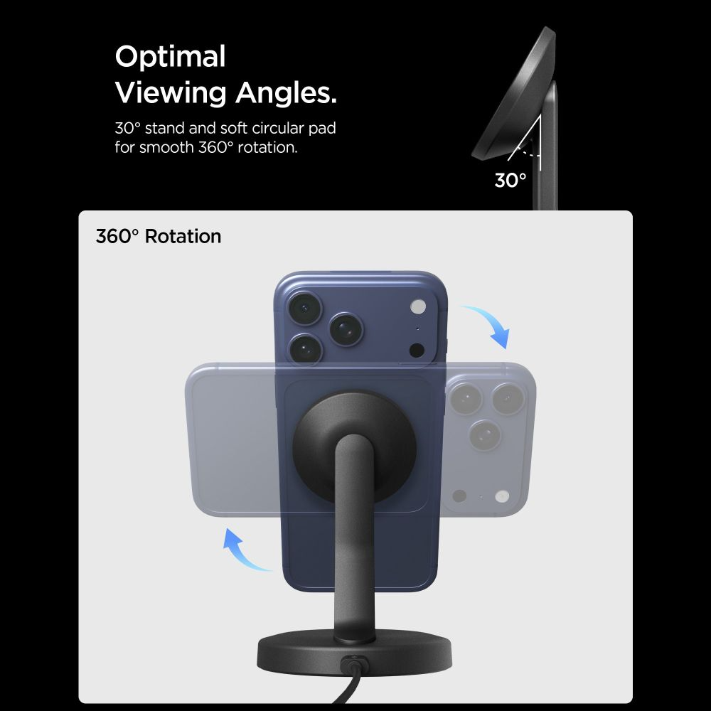 Chargeur Réseau Sans Fil Spigen EF151MS, 15W, 1.67A, Noir