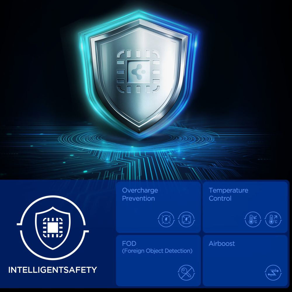 Drahtloses Netzladegerät Spigen EF302MOQ 3in1, 25W, 1 x USB-C, Grau