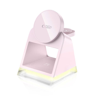 Drahtloses Netzladegerät Tech-Protect A43 3in1, 15W, 1.67A, Rosa