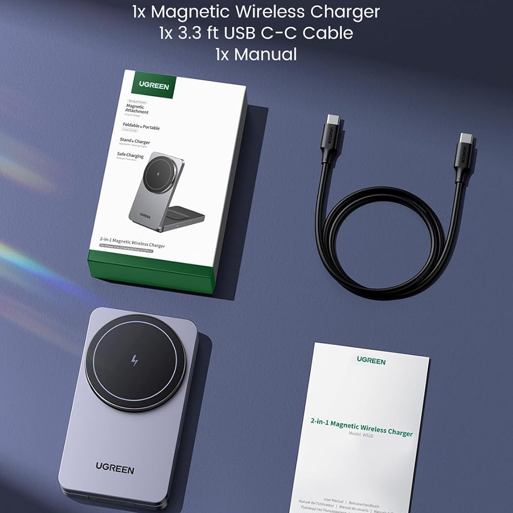 UGREEN W528 2in1 Wireless Netzladegerät, 20W, 1.67A, Weiß