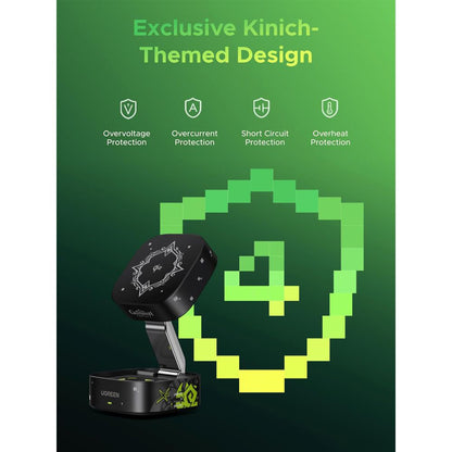 Caricabatterie Wireless UGREEN Genshin Impact Ed.W702 2n1, 25W, 1.67A, 1 x USB-C, Nero