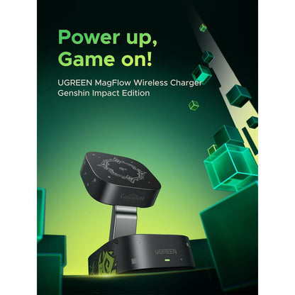 Caricabatterie Wireless UGREEN Genshin Impact Ed.W702 2n1, 25W, 1.67A, 1 x USB-C, Nero