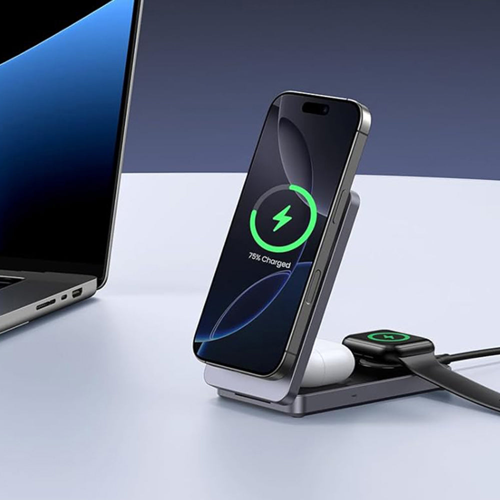 Chargeur Réseau Sans Fil UGREEN W707 3en1, 25W, 1.67A, Gris