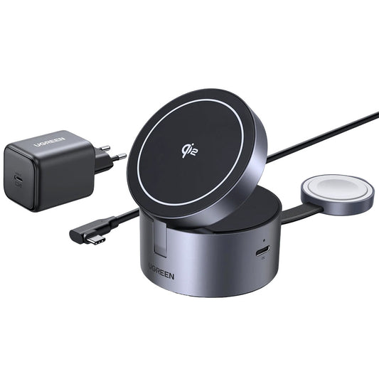 Caricabatterie Wireless UGREEN W712 (65148) 3in1, 25W, 1.67A, Grigio