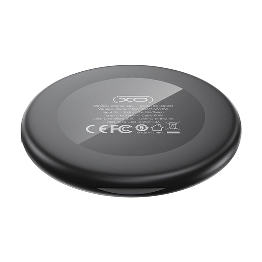 Caricabatterie Wireless Rete XO Design CX031, 15W, 1.67A, Nero