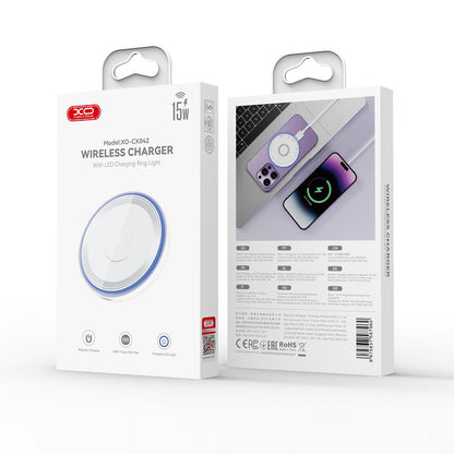 Caricatore Retea Wireless XO Design CX042, 15W, 1.67A, Bianco