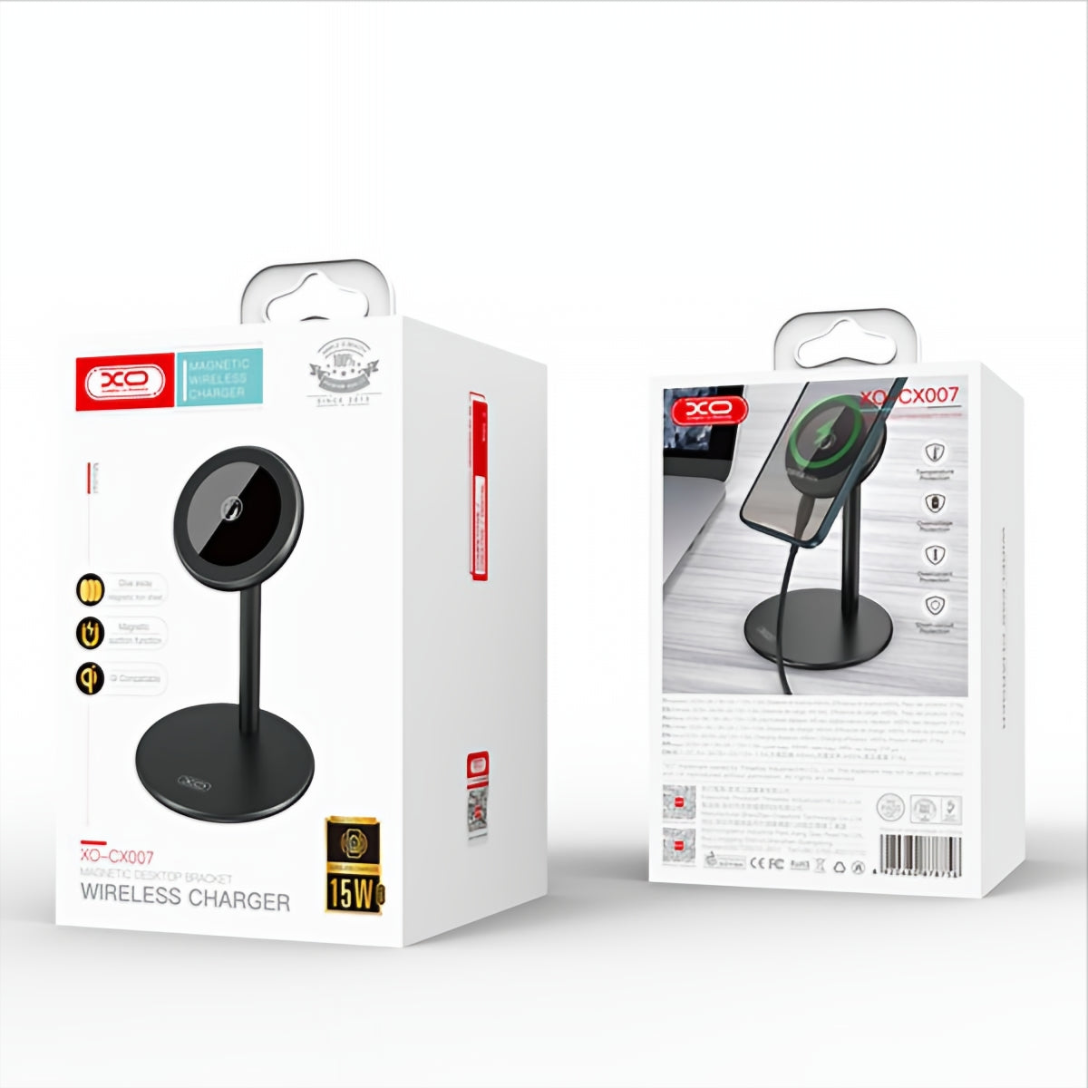Drahtlos-Netzladegerät XO Design CX007, 15W, 1.67A, Schwarz