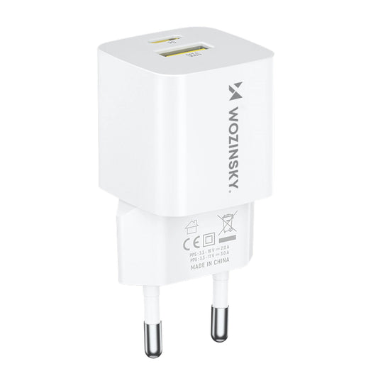 Netzladegerät WZK WWCEAC, 33W, 3A, 1 x USB-A - 1 x USB-C, Weiß