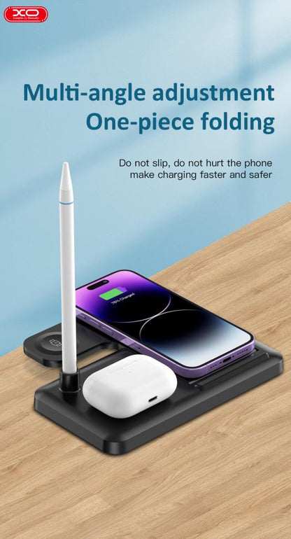 Caricabatterie Rete Wireless XO Design WX033 4in1, 15W, 1.67A, Nero