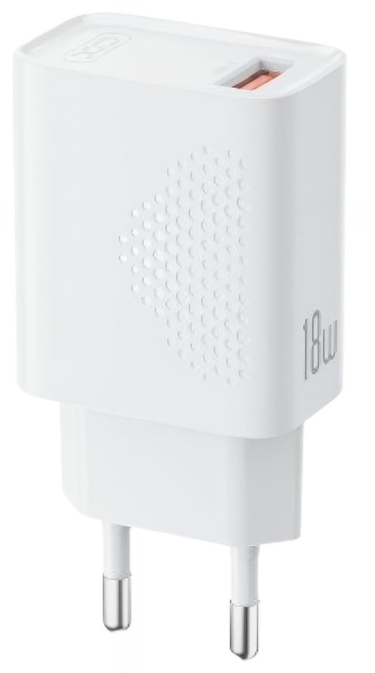 Chargeur Réseau XO Design L159, 18W, 3A, 1 x USB-A, Blanc