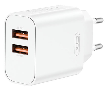 Chargeur Réseau XO Design CE34, 12W, 2.4A, 2 x USB-A, Blanc
