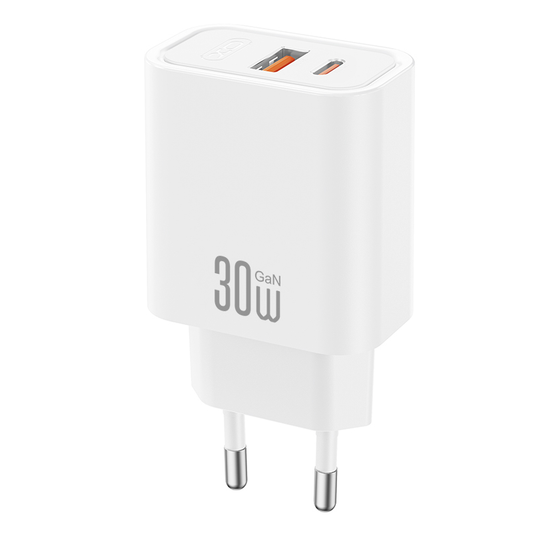Netzteil XO Design CE42, 30W, 3A, 1 x USB-A - 1 x USB-C, Weiß