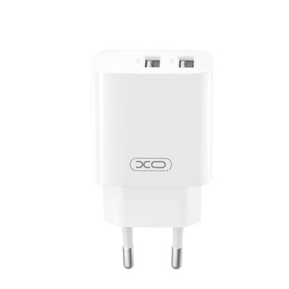 Chargeur secteur XO Design CE55, 12 W, 2,4 A, 2 x USB-A, blanc