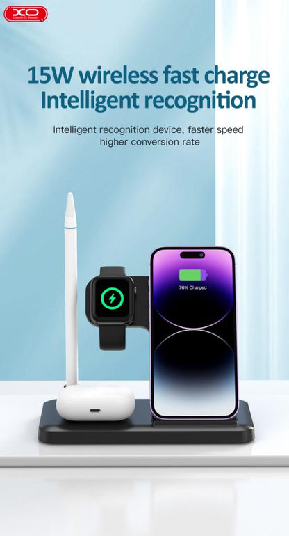 Caricabatterie Rete Wireless XO Design WX033 4in1, 15W, 1.67A, Nero