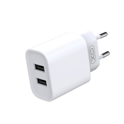 Chargeur Réseau XO Design CE02C, 10.5W, 2.1A, 2 x USB-A, Blanc