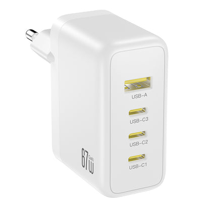 Chargeur secteur XO Design CE39, 67W, 3A, 1 x USB-A - 3 x USB-C, Blanc