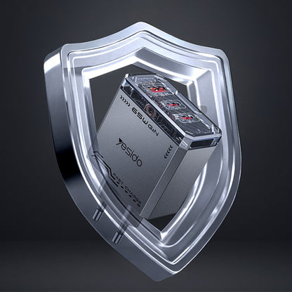 Netzladegerät Yesido YC101, 65W, 3.25A, 1 x USB-A - 2 x USB-C, Schwarz