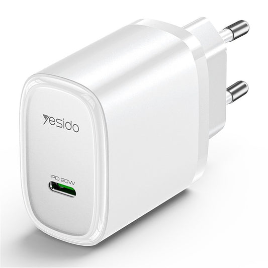 Chargeur Réseau Yesido YC57, 20W, 3A, 1 x USB-C, Blanc