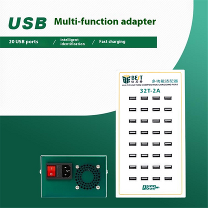 Chargeur Station Best 32T-2A, 2A, 32 x USB-A, Blanc