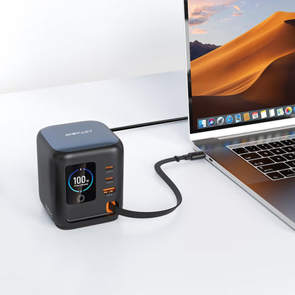 Ladestation mit USB-C-Kabel Acefast Z10, 100W, 1 x USB-A - 2 x USB-C, Schwarz