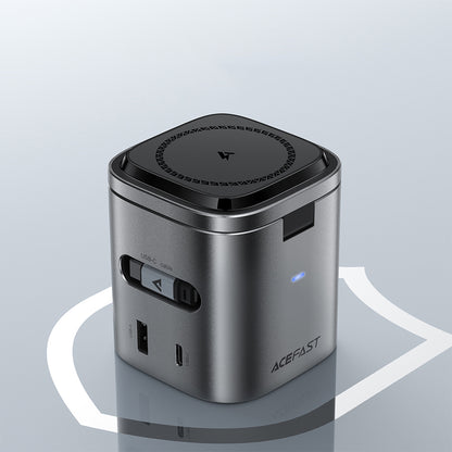 Ladestation mit USB-C Kabel Acefast Z9 QI 6in1, 80W, 1 x USB-C - 1 x USB-A, Schwarz