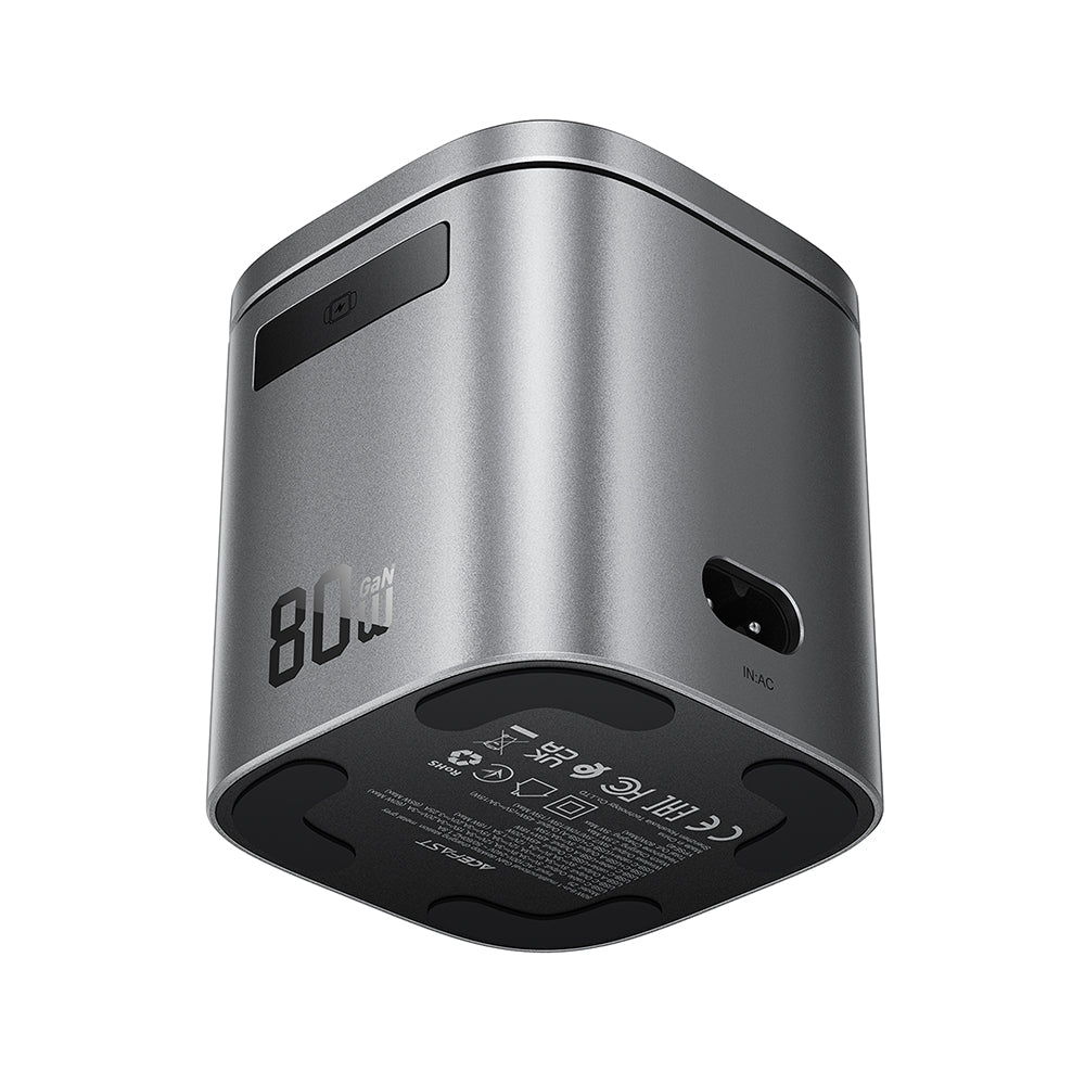 Ladestation mit USB-C Kabel Acefast Z9 QI 6in1, 80W, 1 x USB-C - 1 x USB-A, Schwarz