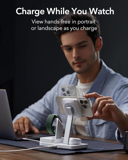 Ladestation ESR CryoBoost QI 6in1, 100W, 2 x USB-A - 1 x USB-C, Weiß