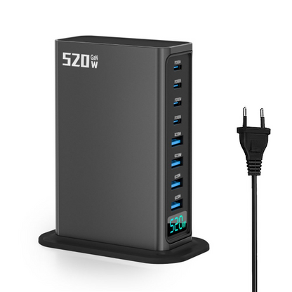 Chargeur Station OEM, 520W, 5A, 4 x USB-A - 4 x USB-C, Gris