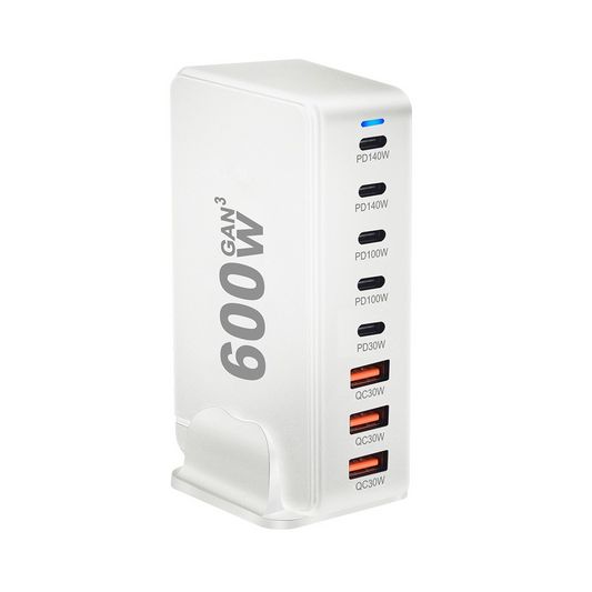 Caricatore Stazione OEM, 600W, 4 x USB-A - 4 x USB-C, Bianco