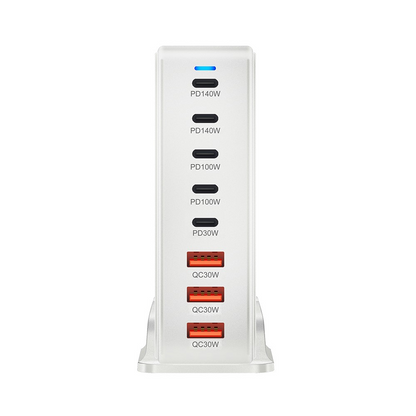 OEM Ladestation Ladegerät, 600W, 4 x USB-A - 4 x USB-C, Weiß