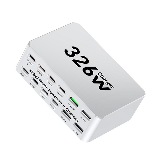 Caricatore Stazione OEM WLX-818E, 326W, 3.25A, 4 x USB-A - 8 x USB-C, Bianco