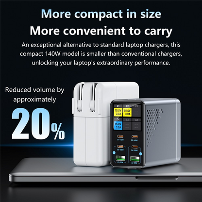 Chargeur Station OEM WLX-G3, 140W, 5A, 2 x USB-A - 4 x USB-C, Gris