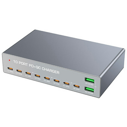 Chargeur Station OEM WLX-X6Y, 140W, 5A, 2 x USB-A - 8 x USB-C, Argent