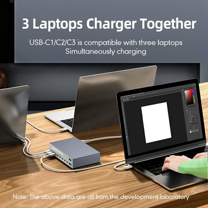 Chargeur Station OEM WLX-X6Y, 140W, 5A, 2 x USB-A - 8 x USB-C, Argent