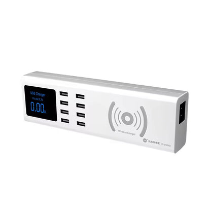 Ladestation Sunshine SS-309WD QI, 40W, 2.4A, 8 x USB-A, Weiß
