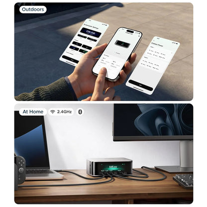 Chargeur station UGREEN Nexode Pro X783 (75753B) avec écran, 300 W, 5 A, 1 x USB-A - 6 x USB-C - 1 x DC, gris