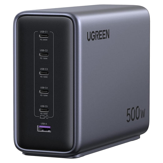Ladestation UGREEN Nexode X759 (55550B), 500W, 5A, 1 x USB-A - 5 x USB-C, Grau