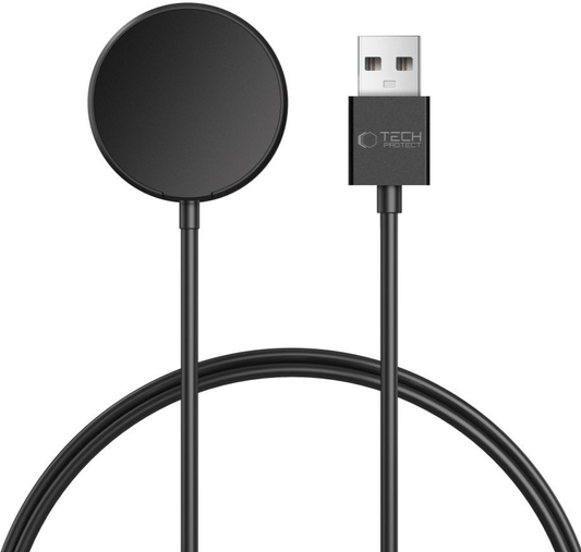 Chargeur sans fil Tech-Protect MC03 Ultraboost pour Samsung Galaxy Watch Series, USB-A, Noir