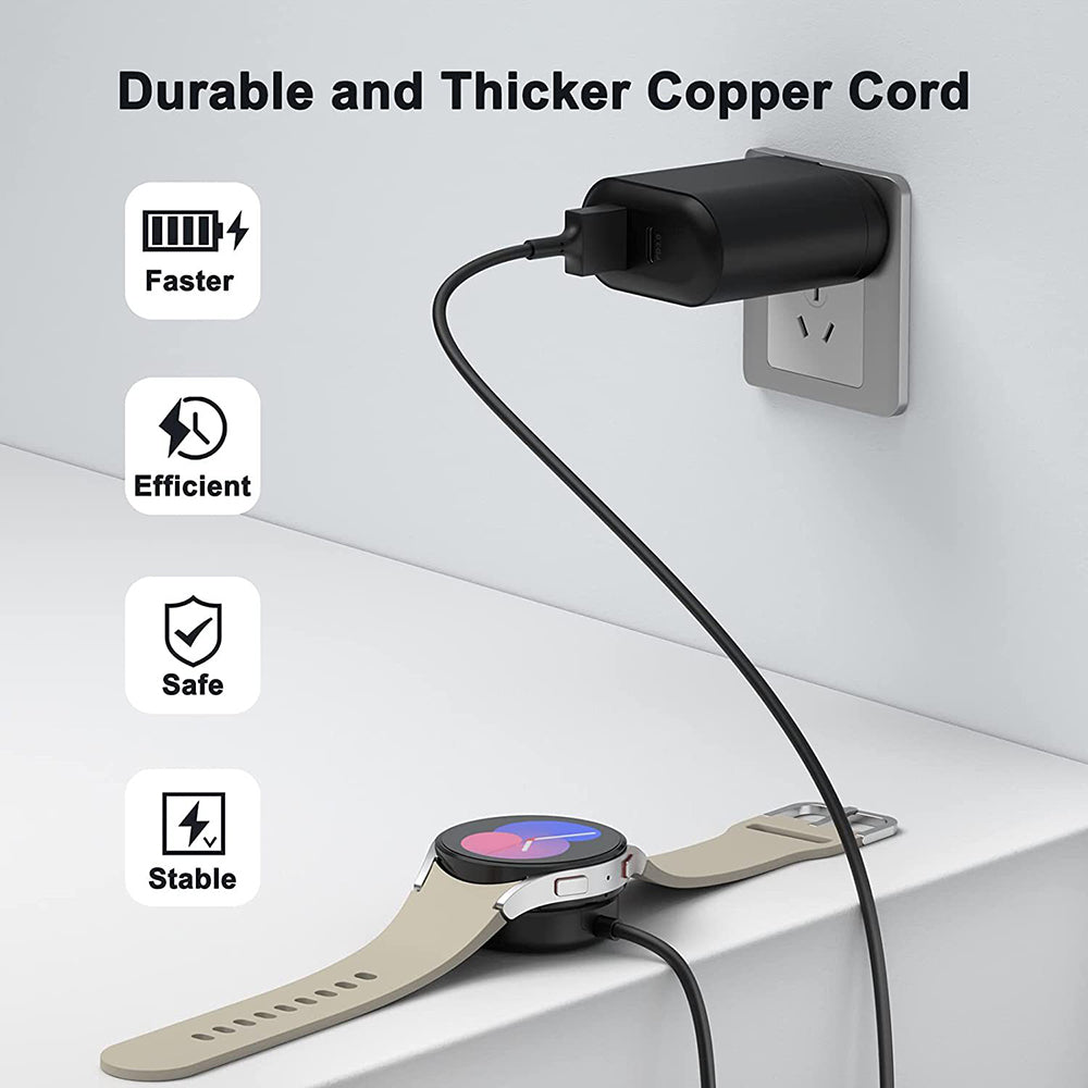 Caricabatterie Wireless Techsuit TSC12 per Samsung Galaxy Watch Series, USB-A, Nero