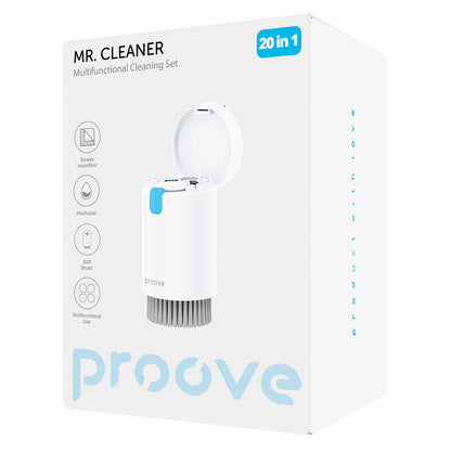 Instrument de nettoyage Proove Mr.Cleaner pour écouteurs / téléphone / appareil photo DSLR / ordinateur portable, 20 en 1, Blanc