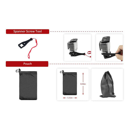 Kit Accessori Camera Sport Techsuit SA15 per GoPro / SJCAM Series, 15in1, Nero