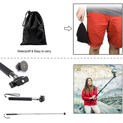 Kit Accessori Camera Sport Techsuit SA15 per GoPro / SJCAM Series, 15in1, Nero