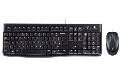 Logitech MK120 USB-Kabel-Tastatur-Maus-Set, Schwarz