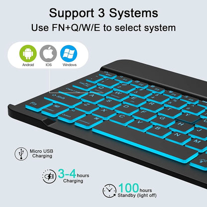 Kit Clavier Souris Sans Fil Techsuit AirCombo WKM1, BT / Wi-Fi, Noir