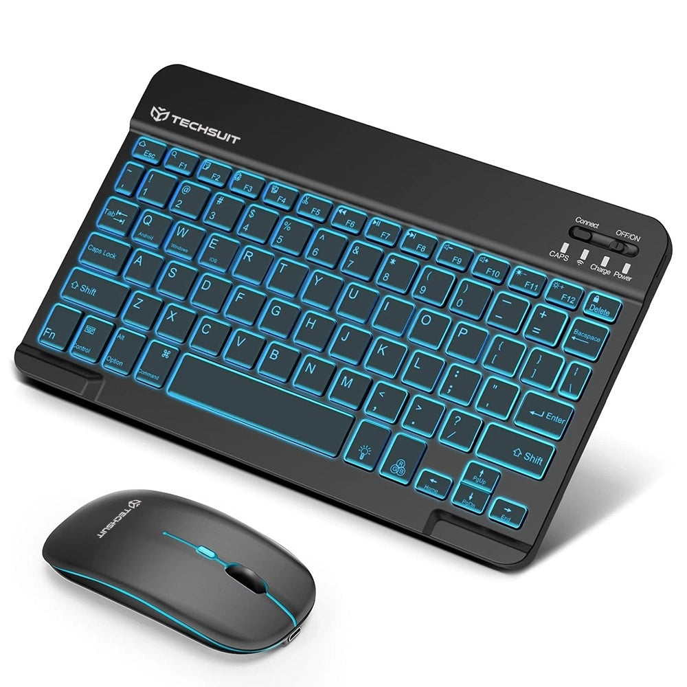 Kit Clavier Souris Sans Fil Techsuit AirCombo WKM1, BT / Wi-Fi, Noir