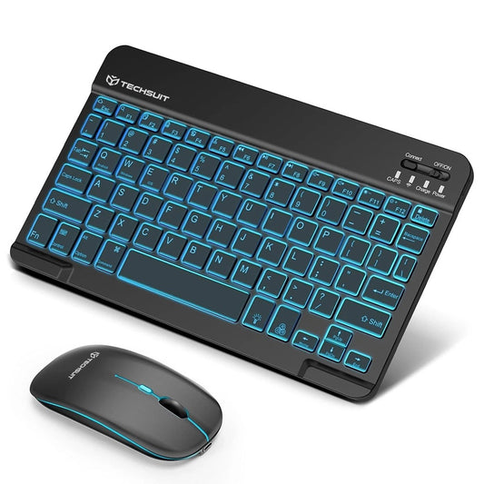 Kit Clavier Souris Sans Fil Techsuit AirCombo WKM1, BT / Wi-Fi, Noir