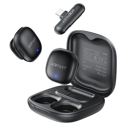 Lavaliermikrofon Acefast R1, USB-C, Set 2 Stück, Schwarz