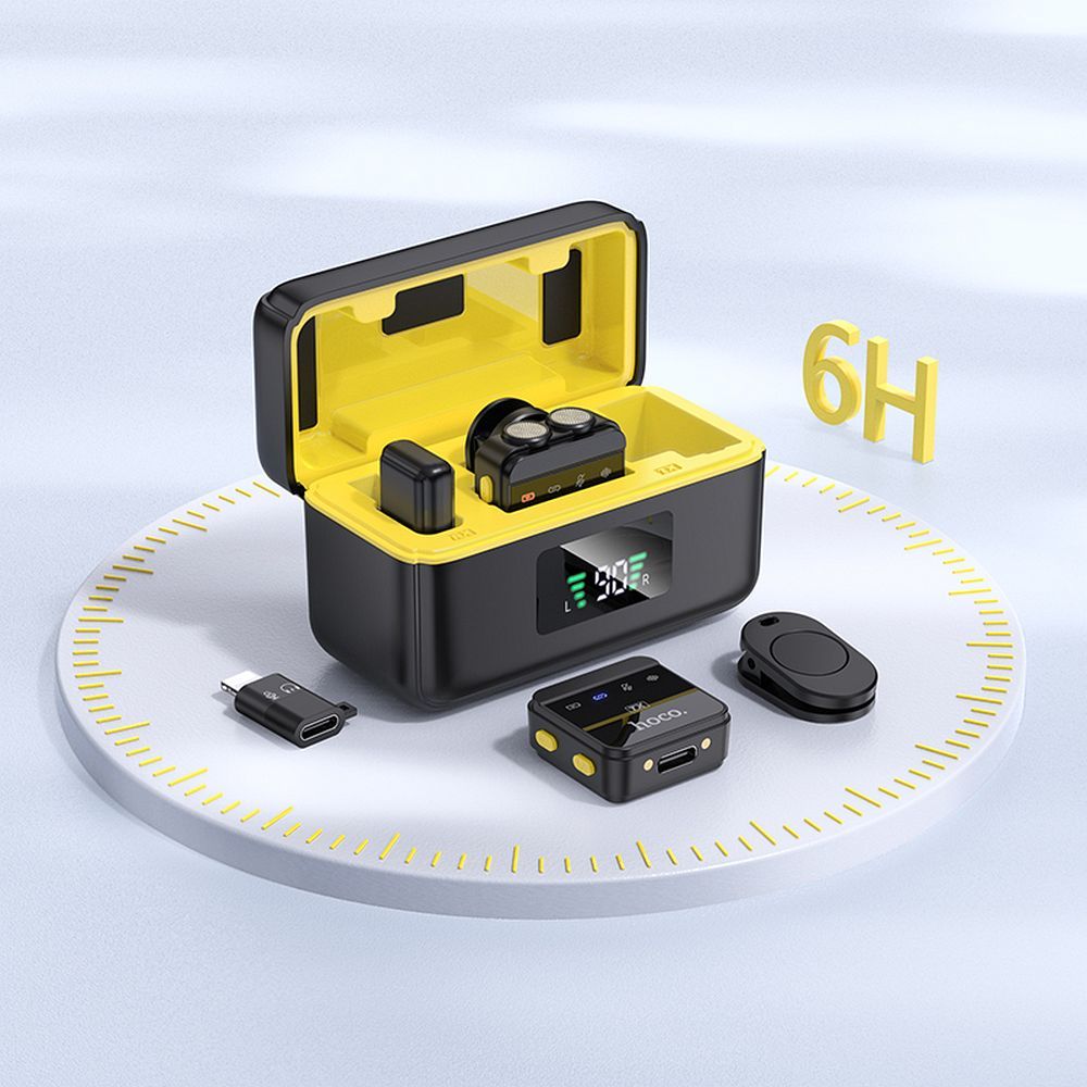 Lavalier HOCO L17, USB-C / Lightning, Set 2 Pièces, Noir