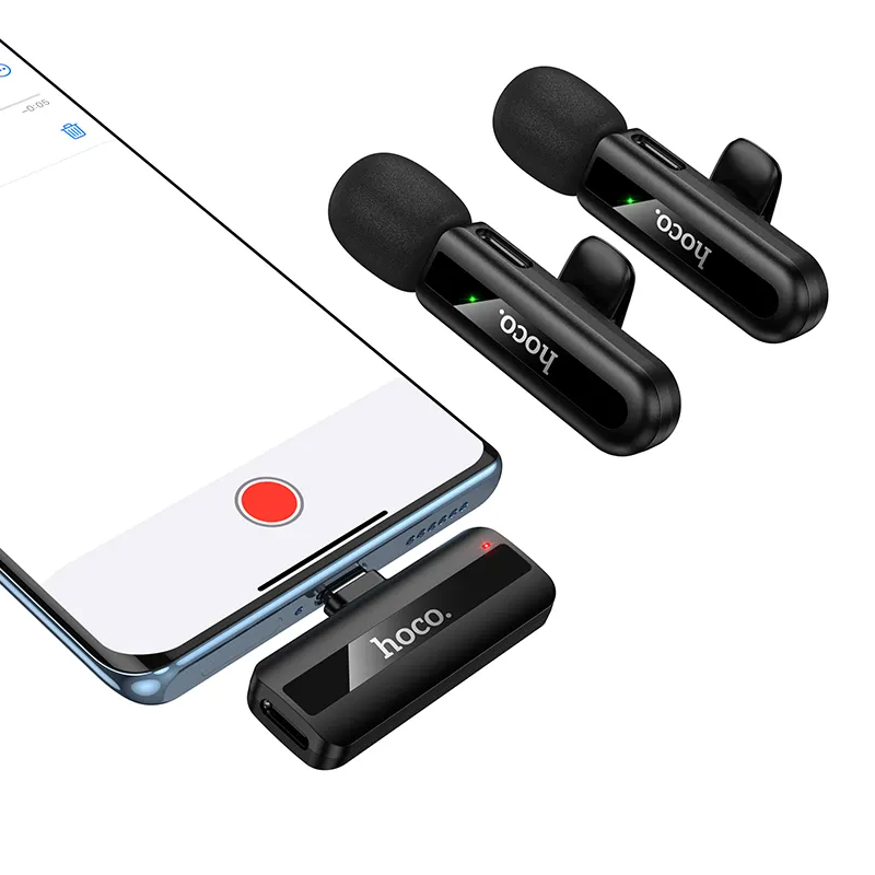 Lavalier HOCO L20A, USB-C / Lightning, Set de 2 pièces, Noir