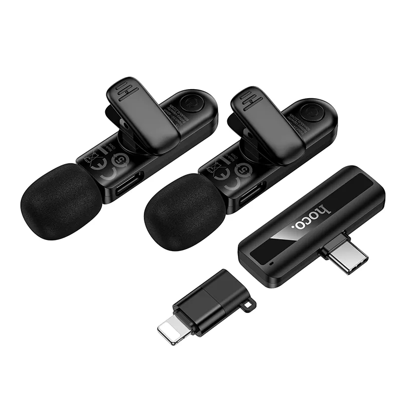 Lavalier HOCO L20A, USB-C / Lightning, Set de 2 pièces, Noir